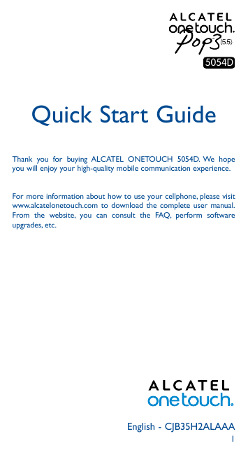 Alcatel One Touch Pop 3 User Manual